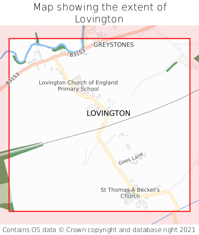 Map showing extent of Lovington as bounding box