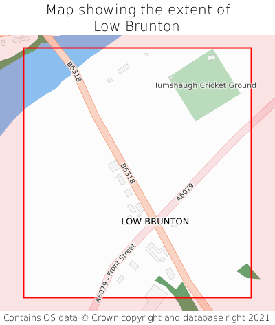 Map showing extent of Low Brunton as bounding box
