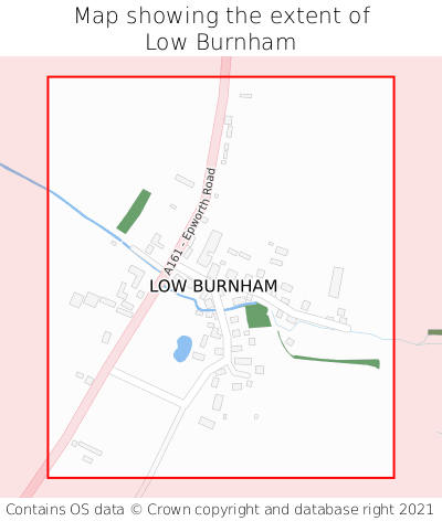 Map showing extent of Low Burnham as bounding box