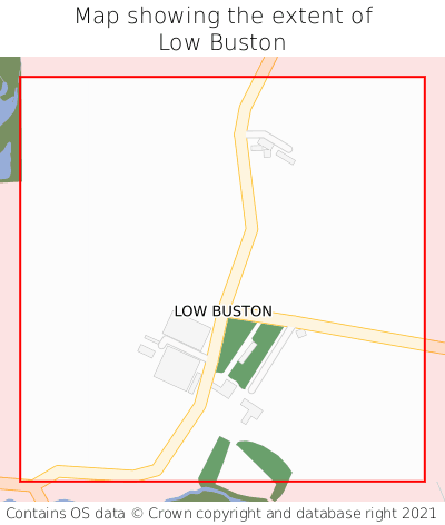 Map showing extent of Low Buston as bounding box