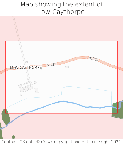 Map showing extent of Low Caythorpe as bounding box