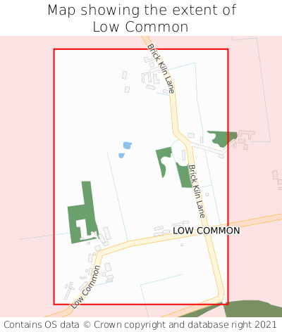 Map showing extent of Low Common as bounding box