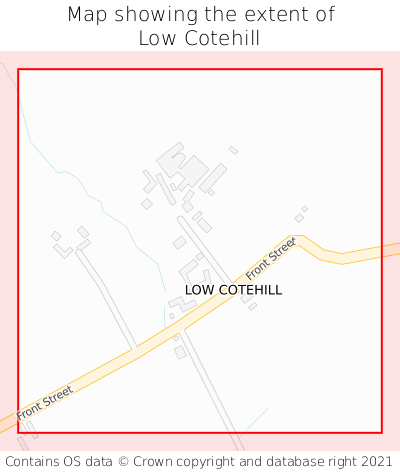 Map showing extent of Low Cotehill as bounding box