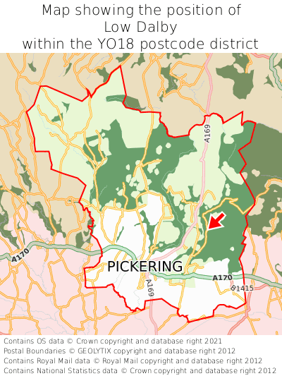 Map showing location of Low Dalby within YO18