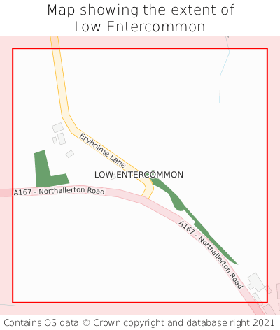 Map showing extent of Low Entercommon as bounding box