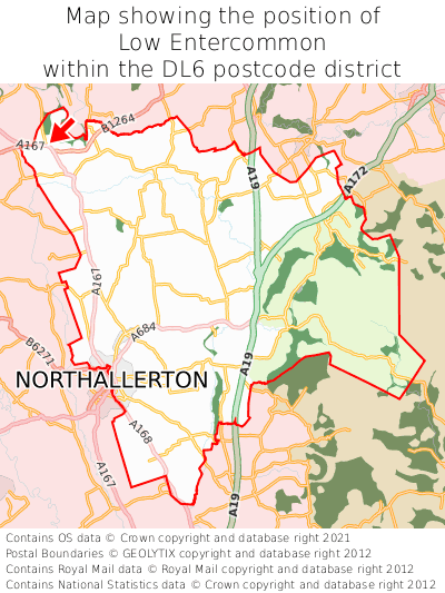 Map showing location of Low Entercommon within DL6
