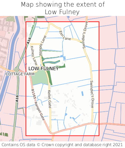 Map showing extent of Low Fulney as bounding box