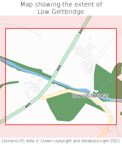 Map showing extent of Low Geltbridge as bounding box