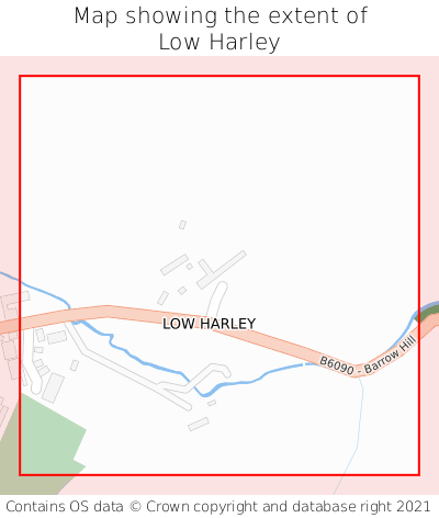 Map showing extent of Low Harley as bounding box