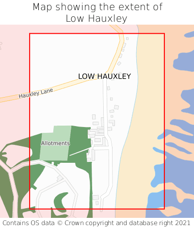 Map showing extent of Low Hauxley as bounding box