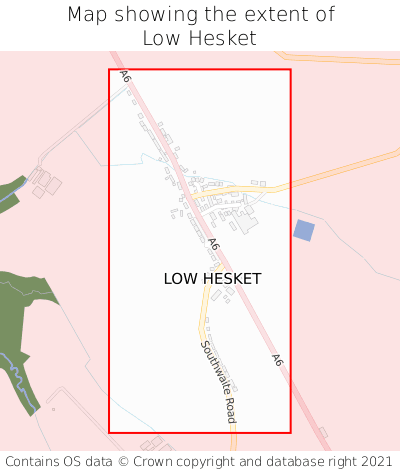 Map showing extent of Low Hesket as bounding box
