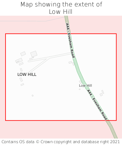 Map showing extent of Low Hill as bounding box