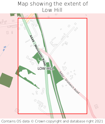 Map showing extent of Low Hill as bounding box