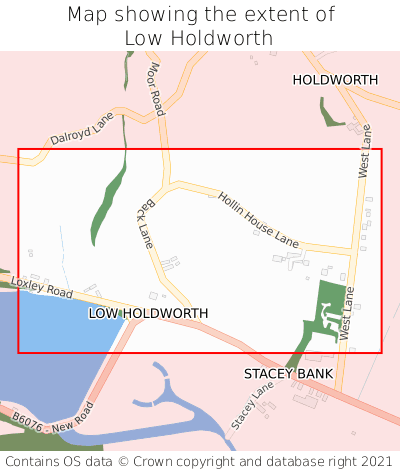 Map showing extent of Low Holdworth as bounding box