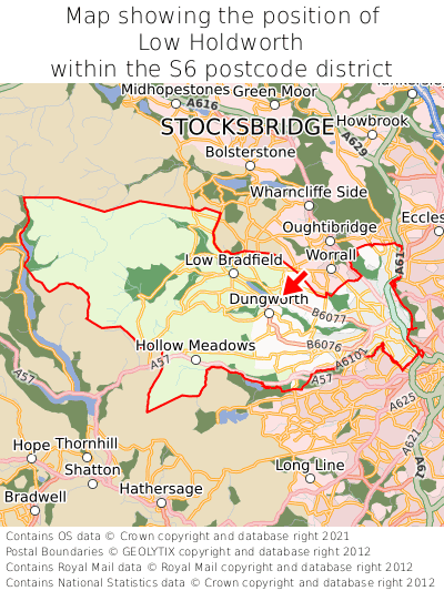 Map showing location of Low Holdworth within S6