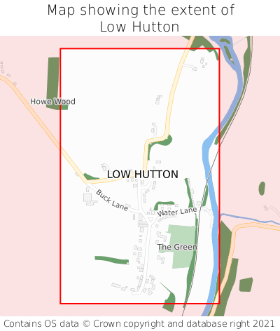 Map showing extent of Low Hutton as bounding box
