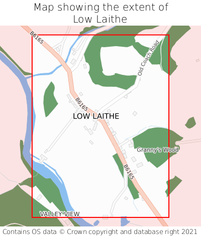 Map showing extent of Low Laithe as bounding box