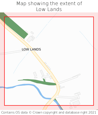 Map showing extent of Low Lands as bounding box