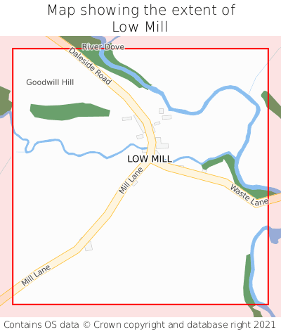 Map showing extent of Low Mill as bounding box
