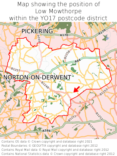 Map showing location of Low Mowthorpe within YO17