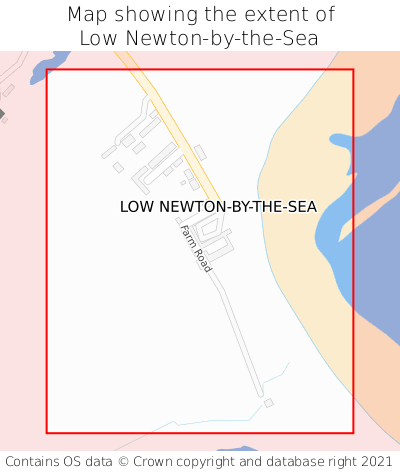 Map showing extent of Low Newton-by-the-Sea as bounding box