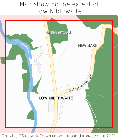 Map showing extent of Low Nibthwaite as bounding box