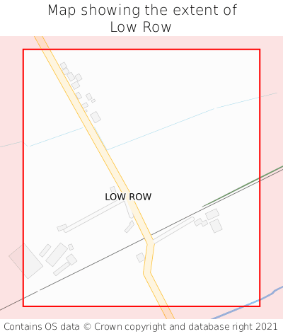 Map showing extent of Low Row as bounding box