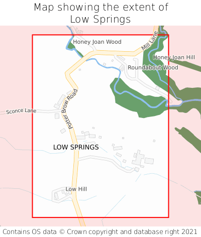Map showing extent of Low Springs as bounding box