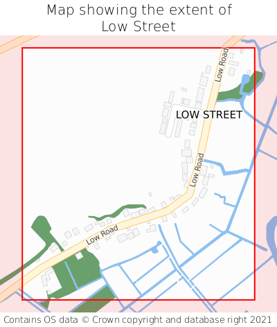 Map showing extent of Low Street as bounding box