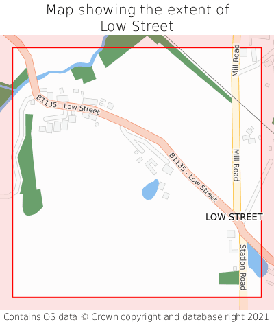 Map showing extent of Low Street as bounding box