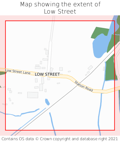 Map showing extent of Low Street as bounding box
