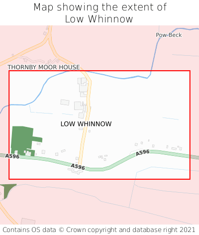Map showing extent of Low Whinnow as bounding box