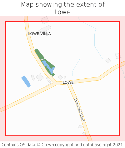 Map showing extent of Lowe as bounding box