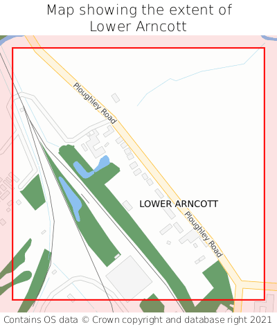 Map showing extent of Lower Arncott as bounding box