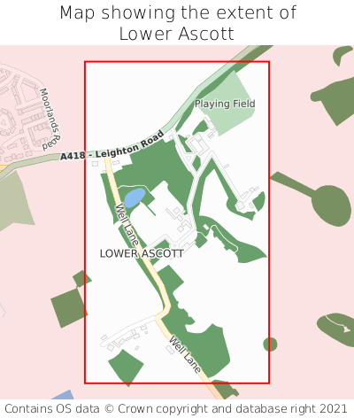 Map showing extent of Lower Ascott as bounding box