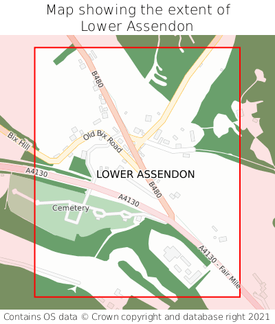 Map showing extent of Lower Assendon as bounding box