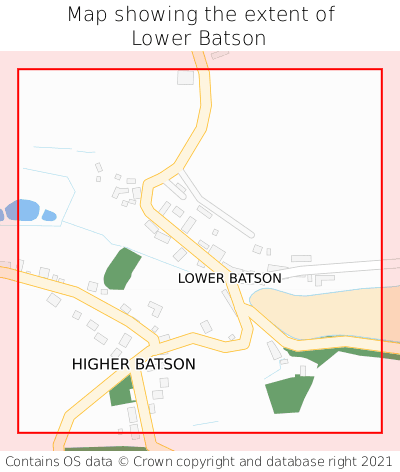 Map showing extent of Lower Batson as bounding box