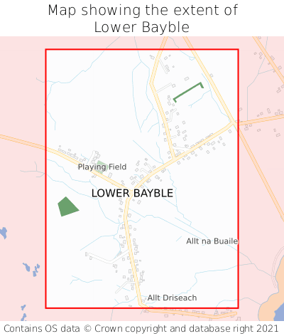 Map showing extent of Lower Bayble as bounding box