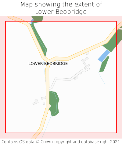 Map showing extent of Lower Beobridge as bounding box