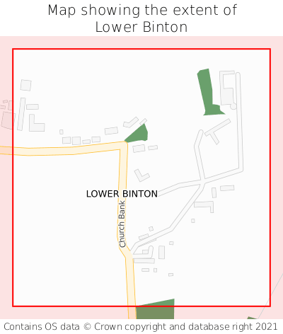 Map showing extent of Lower Binton as bounding box