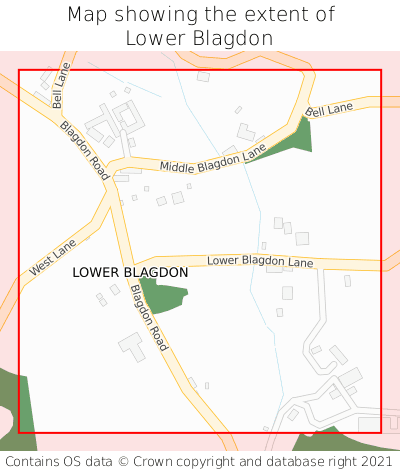 Map showing extent of Lower Blagdon as bounding box