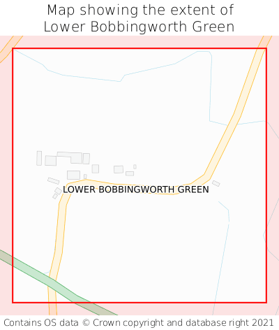 Map showing extent of Lower Bobbingworth Green as bounding box