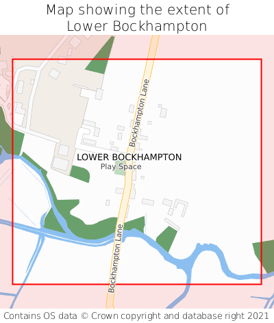 Map showing extent of Lower Bockhampton as bounding box