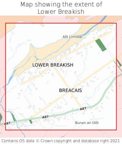 Map showing extent of Lower Breakish as bounding box
