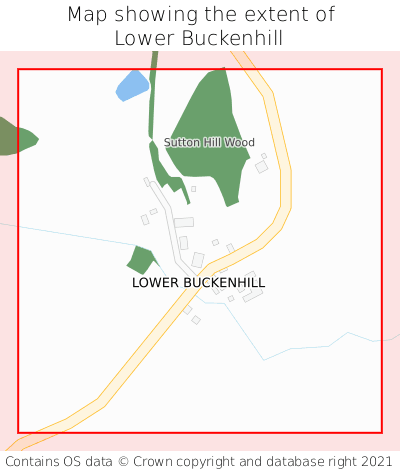 Map showing extent of Lower Buckenhill as bounding box
