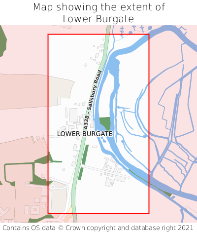 Map showing extent of Lower Burgate as bounding box