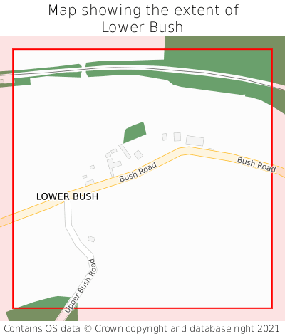 Map showing extent of Lower Bush as bounding box