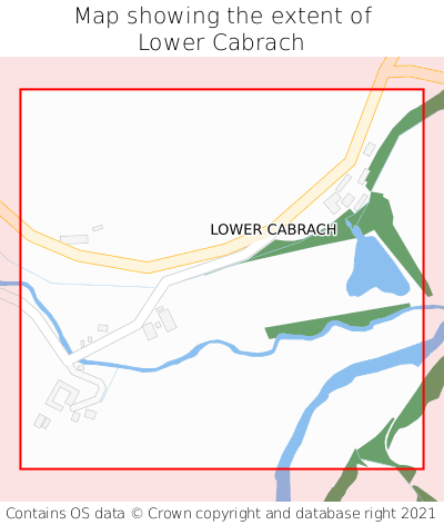 Map showing extent of Lower Cabrach as bounding box