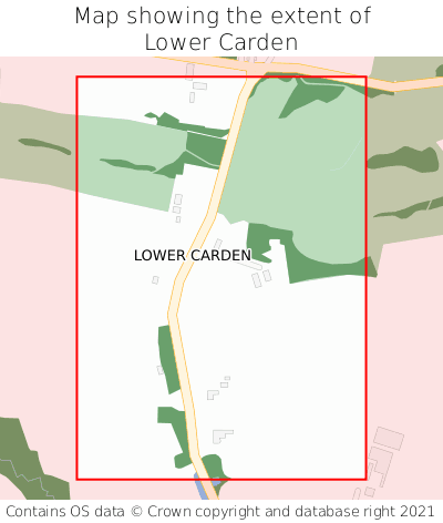Map showing extent of Lower Carden as bounding box