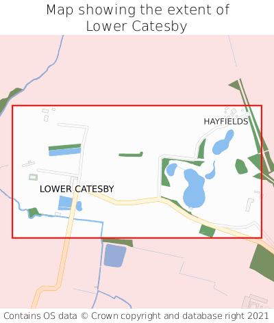Map showing extent of Lower Catesby as bounding box